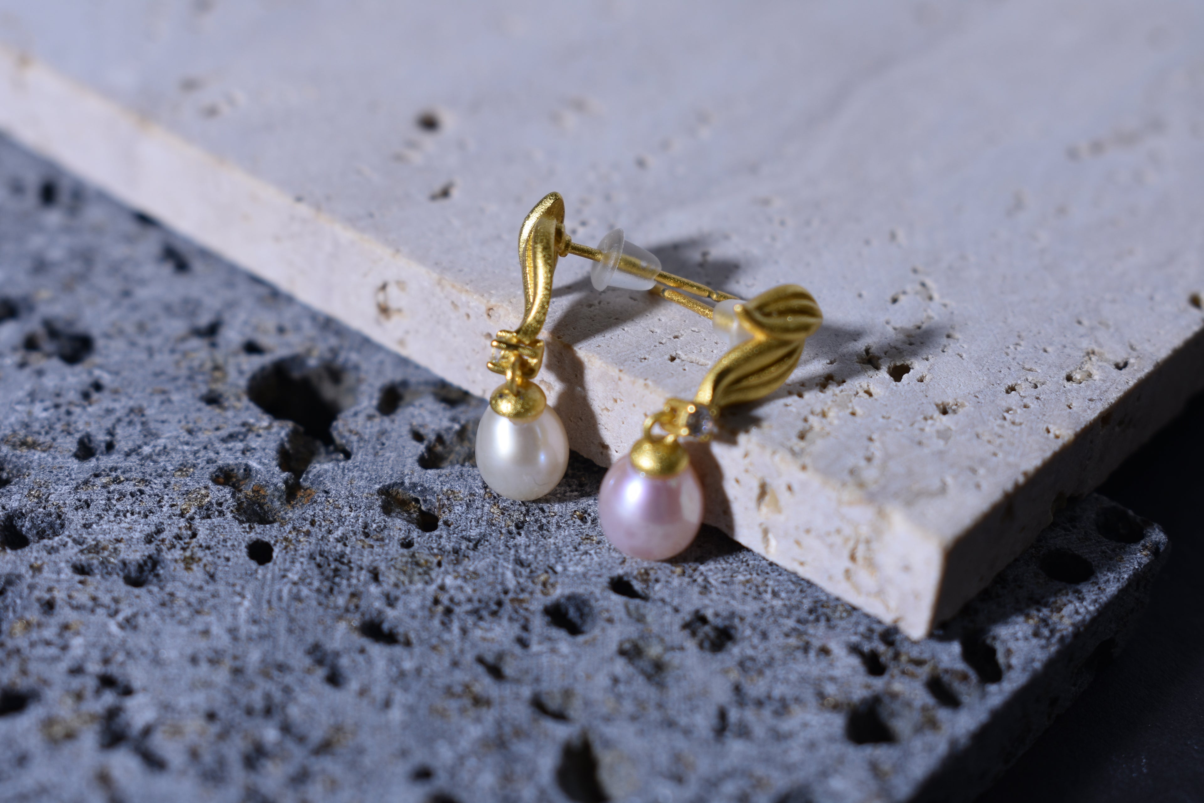 “Elegant Dangling Pearl Stud Earrings”